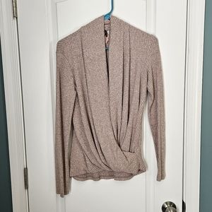 Anthropologie beige crossover sweater
